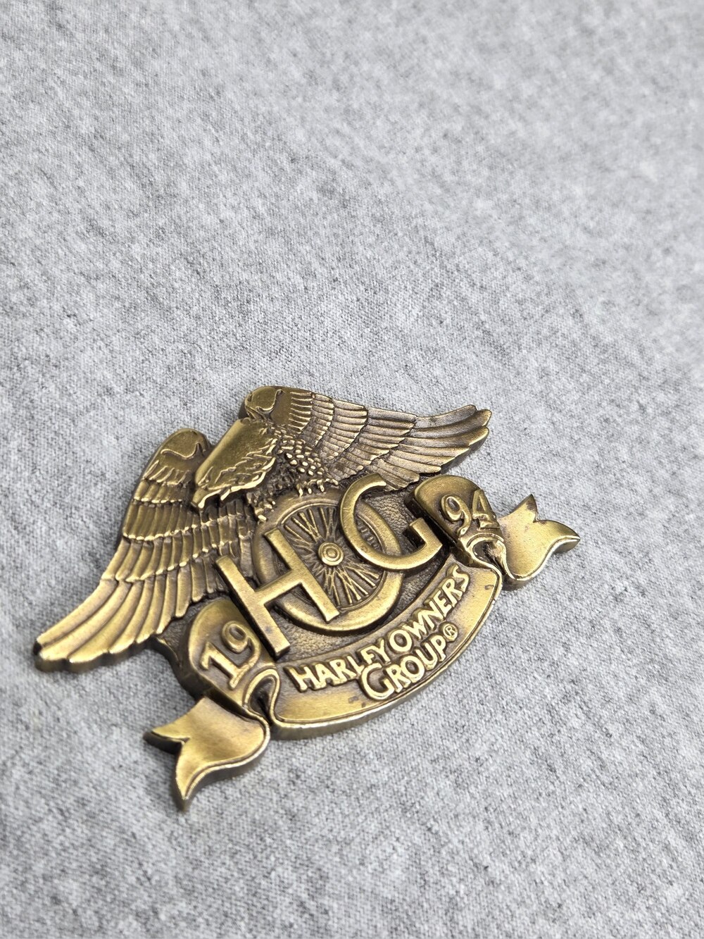 Harley Owners Group HOG 1994 Eagle Medallion Brass In Appreciation - Picture 7 of 8